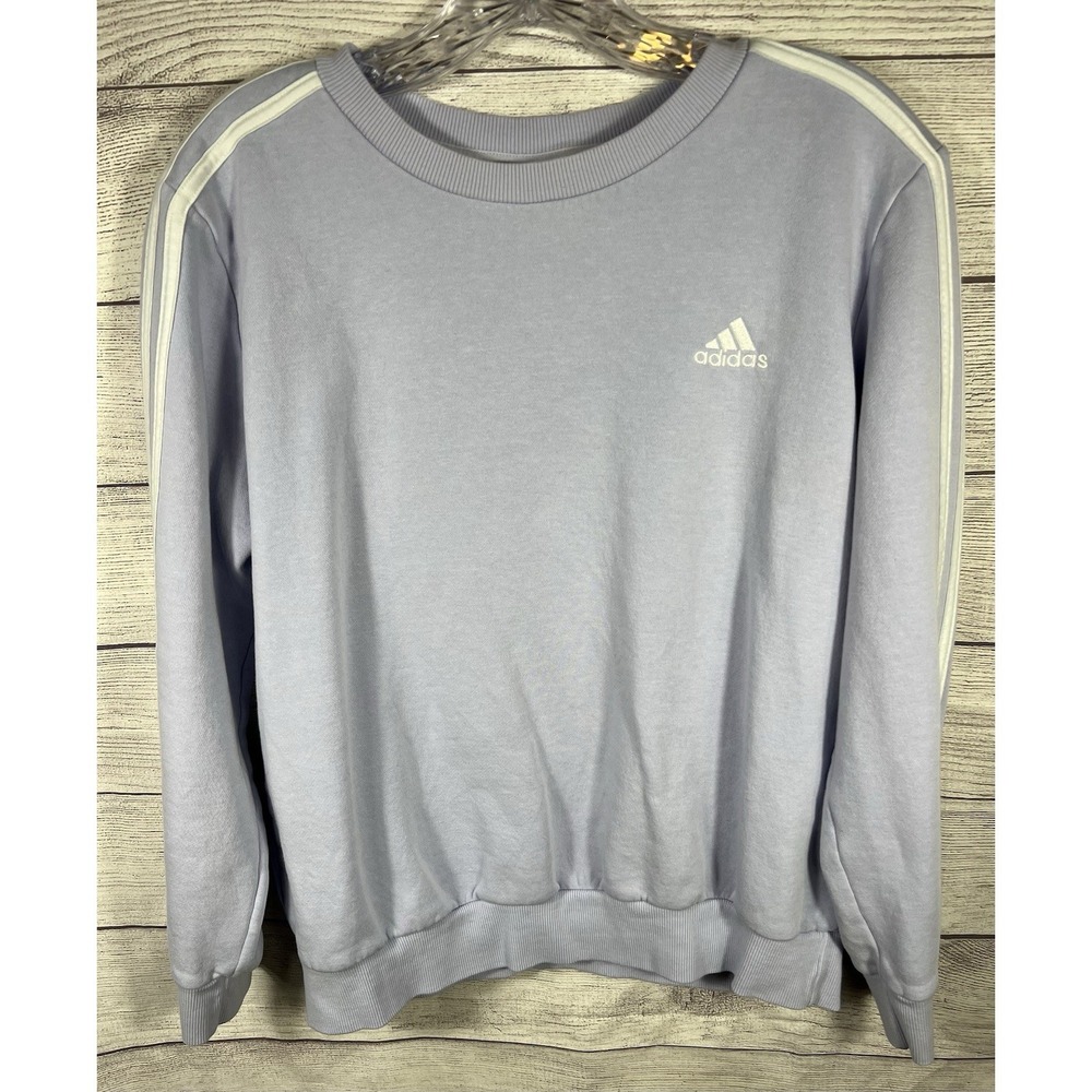 Adidas Embroidered Logo Sweater Womens M‎ Light Purple Long Sleeve Sweatshirt